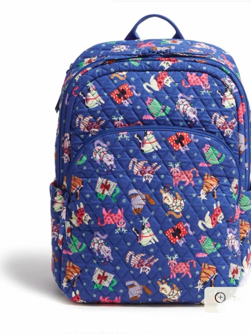 Vera Bradley Essential Large Backpack in Catnip Christmas NWT